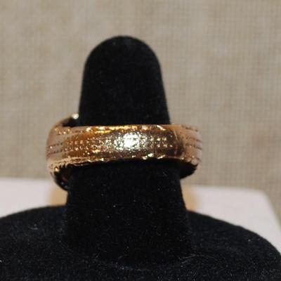 Size 12 Light Rose Gold "College" Style No-Stones Ring on a Solid Band (9.6g)