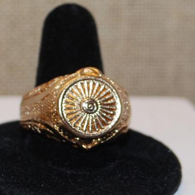 Size 12 Light Rose Gold "College" Style No-Stones Ring on a Solid Band (9.6g)