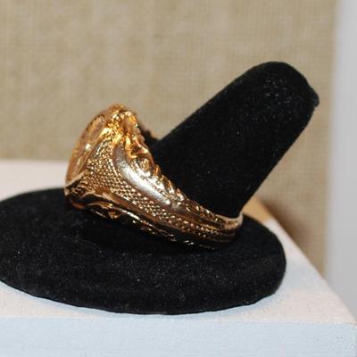 Size 12 Light Rose Gold "College" Style No-Stones Ring on a Solid Band (9.6g)