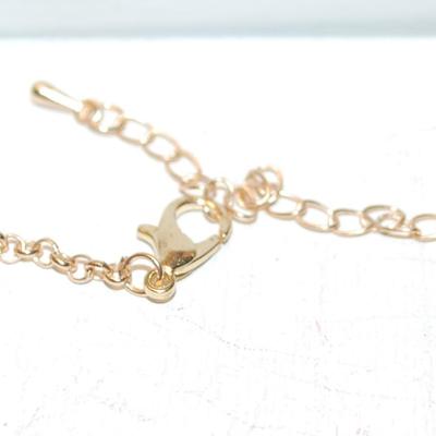 All RED HEARTS Setting Bracelet (10") on a GOLD Tone Chain