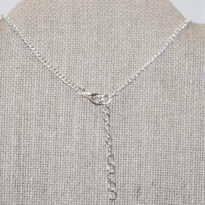 Delicate Multi-Layered Silvery Butterfly PENDANT (1½" x 1½") on a Silver Tone Necklace Chain 17" L