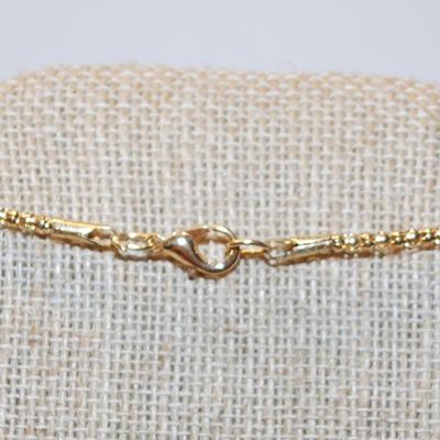 Flesh Colored Main Stones Butterfly PENDANT (1½" x 1¼") with Clear Stone Accents on a Gold Tone Necklace Chain 27" L