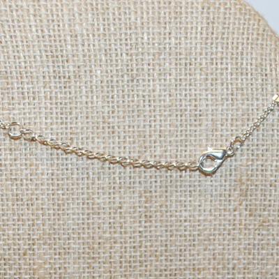 Aquamarine "Fancy Cat" PENDANT (1¼" x ¾") on a Silver Tone ADJUSTABLE Chain 17"-19" L