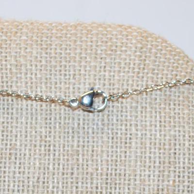 Red Pear Cut Stone PENDANT (1' x ½") on a Silver Tone Necklace Chain 18" L