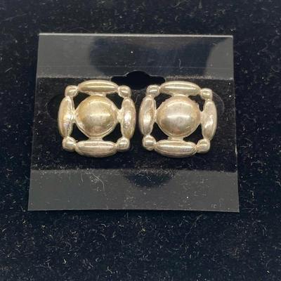Monet Silvertone Pierced Ear Earrings