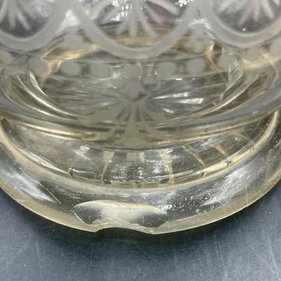 Vintage Silver Plated & Etched Crystal Claret Wine Jug