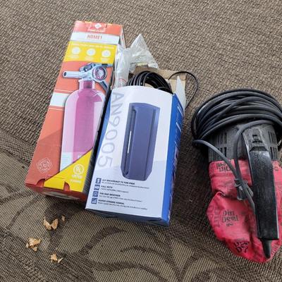 Fire extinguisher, HD TV antenna and dirt devil corded vacuum