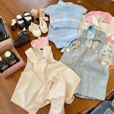 vintage baby clothes and shoes