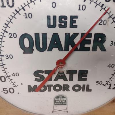 Vintage Quaker State Advertising Wall Thermometer