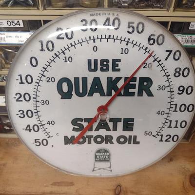 Vintage Quaker State Advertising Wall Thermometer