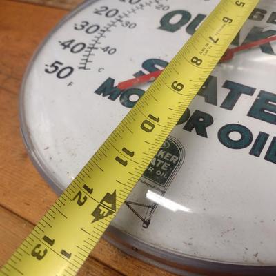 Vintage Quaker State Advertising Wall Thermometer