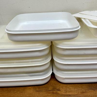 Plastic Stackable Organizing Container Lot - most with Lids