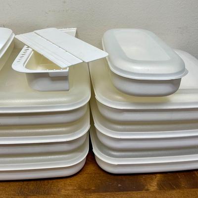 Plastic Stackable Organizing Container Lot - most with Lids
