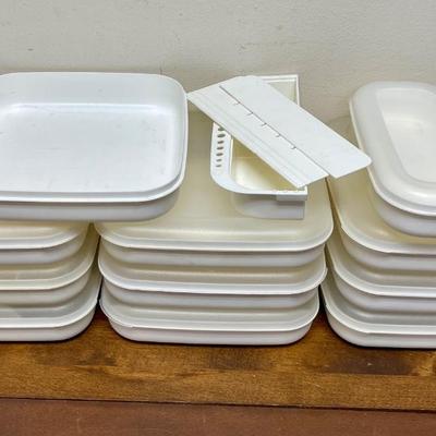 Plastic Stackable Organizing Container Lot - most with Lids