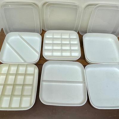 Plastic Stackable Organizing Container Lot - most with Lids