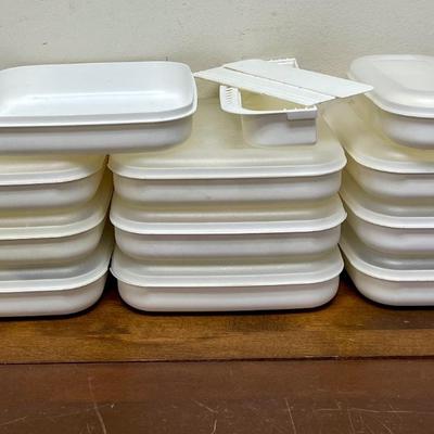 Plastic Stackable Organizing Container Lot - most with Lids