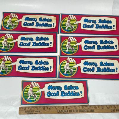 Vintage Lot of 7 Mercy Sakes Good Buddies Automotive Stickers