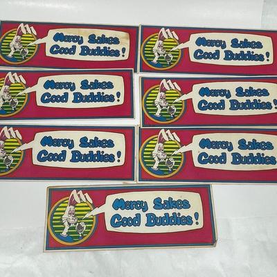 Vintage Lot of 7 Mercy Sakes Good Buddies Automotive Stickers