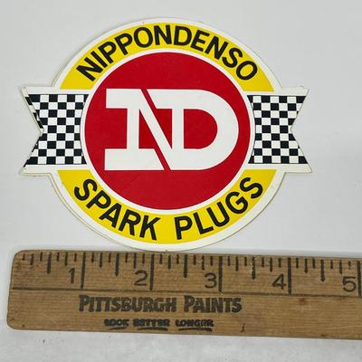Vintage Pair of Nippondenso Spark Plug Stickers