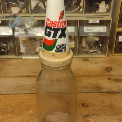 Castrol GTX Oil Advertising Funnel and Oil Glass Jar