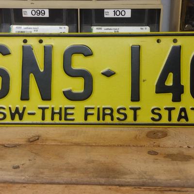 Vintage New South Wales Vehicle License Plate