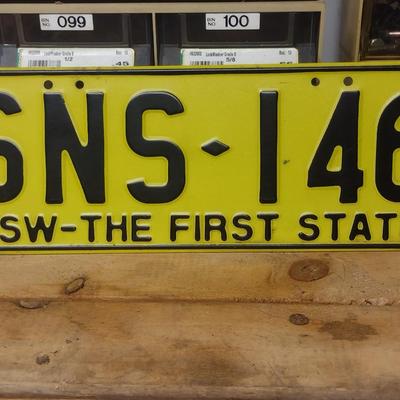 Vintage New South Wales Vehicle License Plate