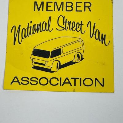 Vintage Automotive Sticker: Member National Street Van Association