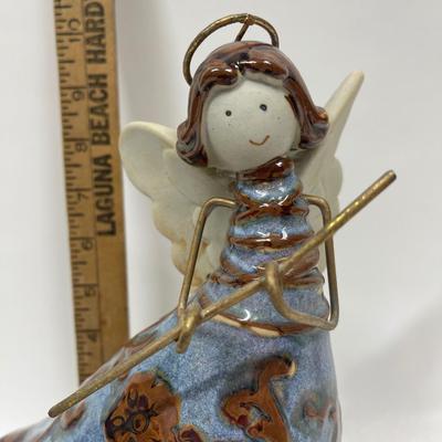 Abstract Ceramic and metal Angel Figurine