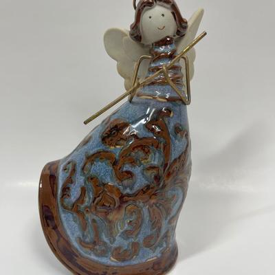Abstract Ceramic and metal Angel Figurine