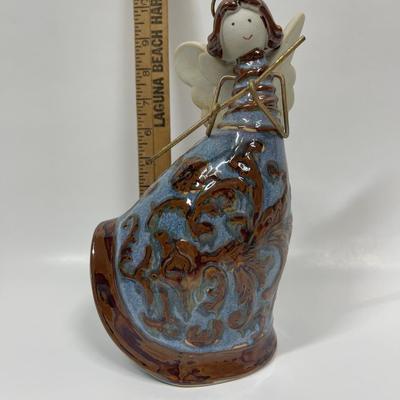 Abstract Ceramic and metal Angel Figurine