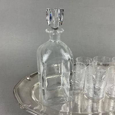 383 Vintage Orrefors Edward Hald Decanter with Vicke Lindstra Seltzer Glasses