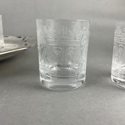383 Vintage Orrefors Edward Hald Decanter with Vicke Lindstra Seltzer Glasses