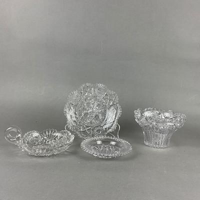 406 Set of Cut Crystal Plates and Bowls