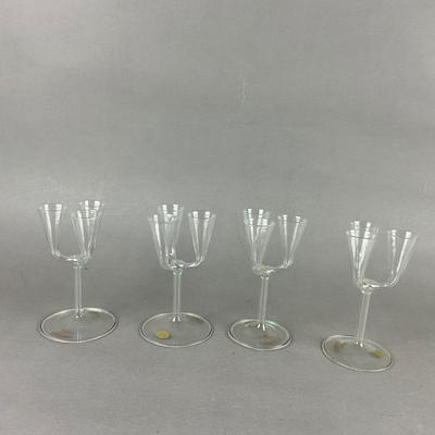 407 Set of 4 Glaskunst Three Arm Snapglas