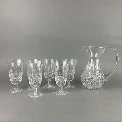 410 Lot of Waterford Crystal Ice tea Glasses and Innisfree Water pitcher