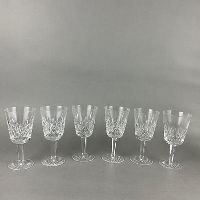 413 Lot of 6 Waterford Crystal Lismore White Wine Goblets