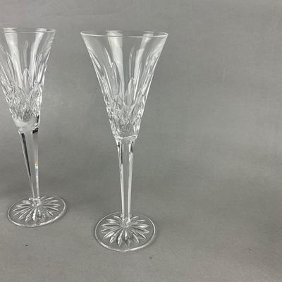 414 Set of 4 Waterford Crystal Lismore Champagne Flutes