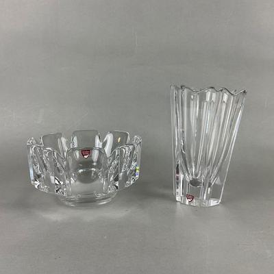 424 Large Orrefors Crystal Bowl and Vase