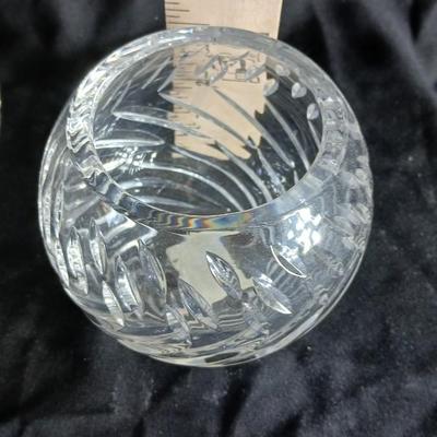 Three crystal candle holders / decorative bowls