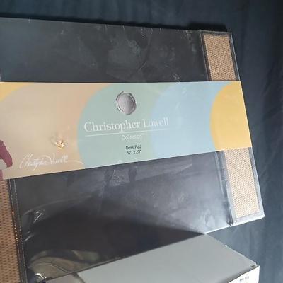 Brand new 12 litre step bin trash can with Christopher Lowell Collection desk pad