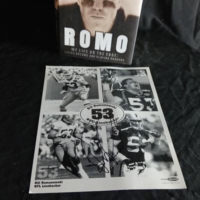1st Edition Bill Romanowski ROMO "My life on the edge" AUTOGRAPHED book with AUTOGRAPHED Picture