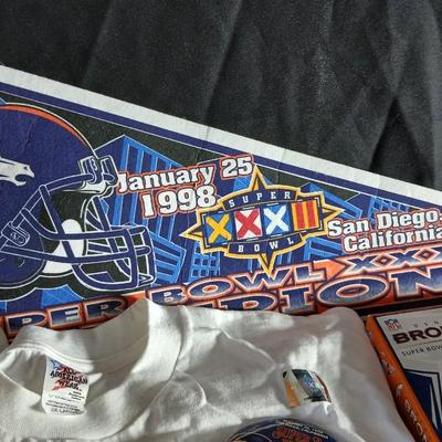 Denver Bronco's Superbowl collectibles, posters, t-shirt, Ornament, VHS and more