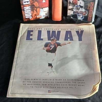 John Elway Bronco's football collectibles, VHS, Magazines and posters