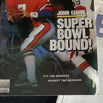 John Elway Bronco's football collectibles, VHS, Magazines and posters