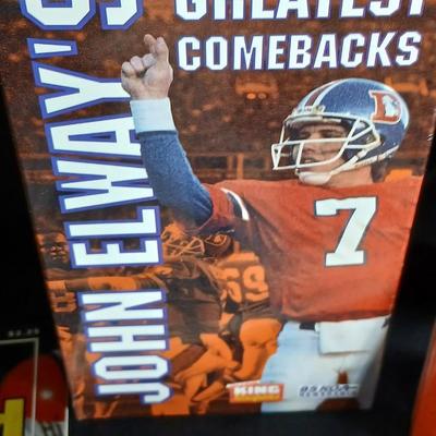 John Elway Bronco's football collectibles, VHS, Magazines and posters