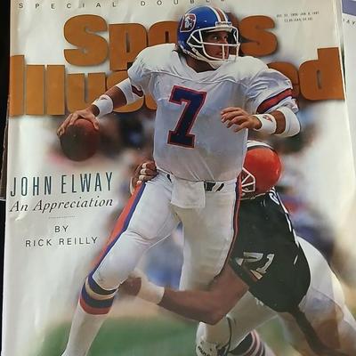 John Elway Bronco's football collectibles, VHS, Magazines and posters