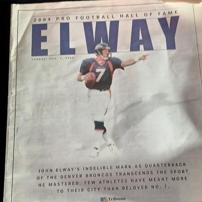 John Elway Bronco's football collectibles, VHS, Magazines and posters