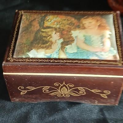 Unique leather covered GIN decanter with small Musicbox and a picture frame