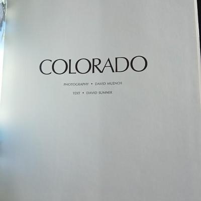 Colorado framed poster with two Colorado coffee table Oversized hardback books