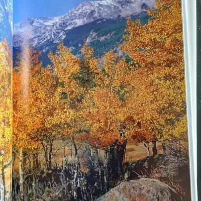 Colorado framed poster with two Colorado coffee table Oversized hardback books